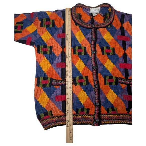 Miso Healthy To Wear Cardigan Sweater 90s Grunge Distressed Womens Size M/L - Picture 9 of 11